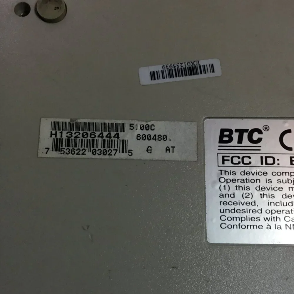 Vintage BTC Compact Keyboard E5X5R5BTC-5100C With Adapter